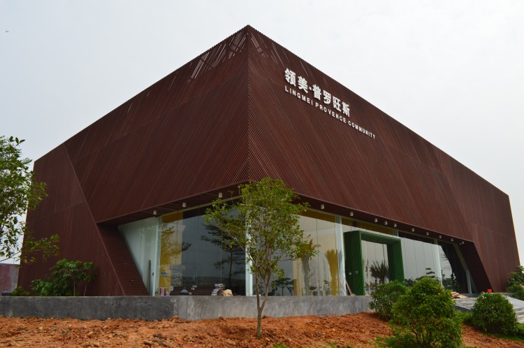 純水岸售樓部項目落地!百妥木塑木格柵應用高端景觀建筑